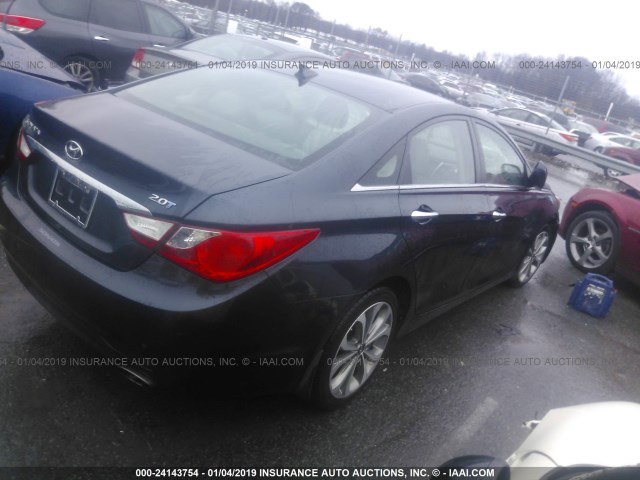 5NPEC4AB7DH790555 - 2013 HYUNDAI SONATA SE/LIMITED BLUE photo 4