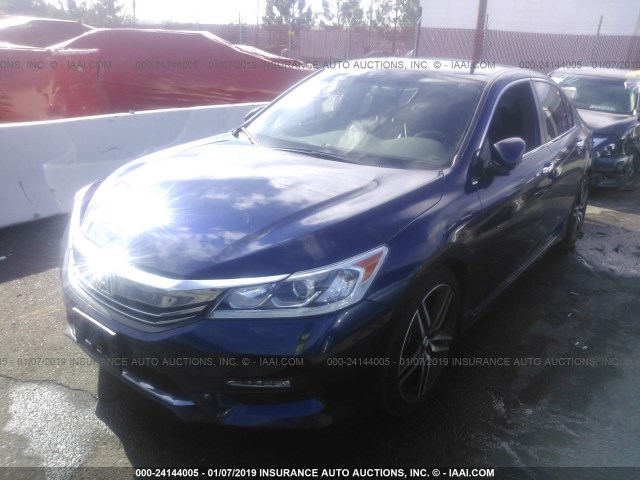 1HGCR2F57HA172213 - 2017 HONDA ACCORD SPORT BLUE photo 2