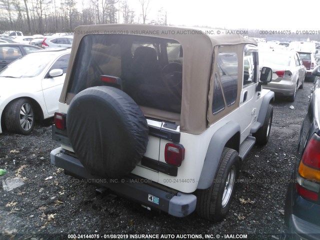 1J4FA49S15P336638 - 2005 JEEP WRANGLER / TJ SPORT WHITE photo 4