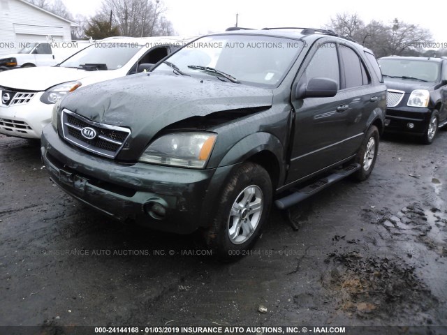 KNDJC733155460661 - 2005 KIA SORENTO EX/LX GREEN photo 2