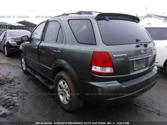 KNDJC733155460661 - 2005 KIA SORENTO EX/LX GREEN photo 3