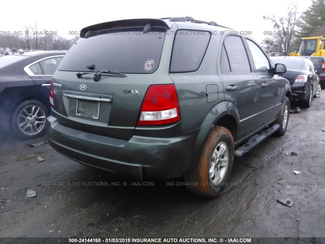 KNDJC733155460661 - 2005 KIA SORENTO EX/LX GREEN photo 4