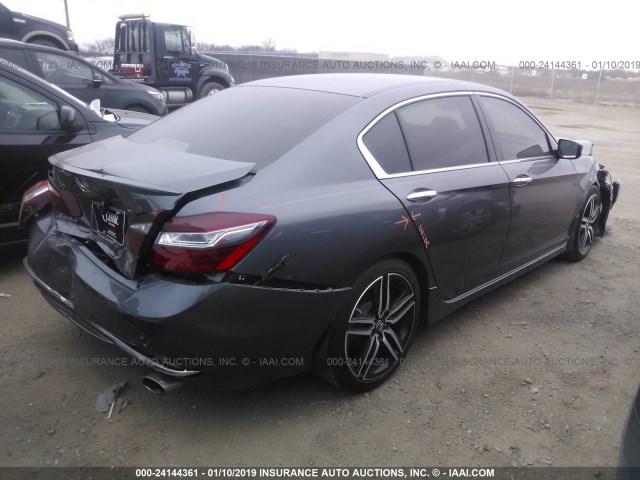 1HGCR2F65HA010279 - 2017 HONDA ACCORD SPORT GRAY photo 4