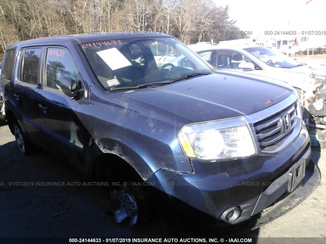 5FNYF4H25EB019991 - 2014 HONDA PILOT LX BLUE photo 1