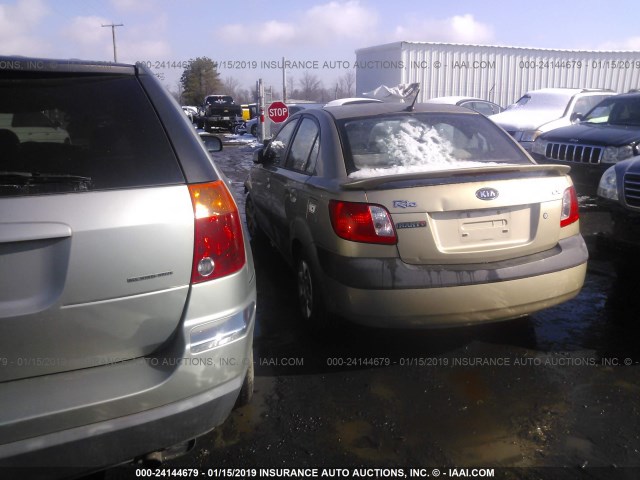 KNADE123376237392 - 2007 KIA RIO LX/SX BEIGE photo 3