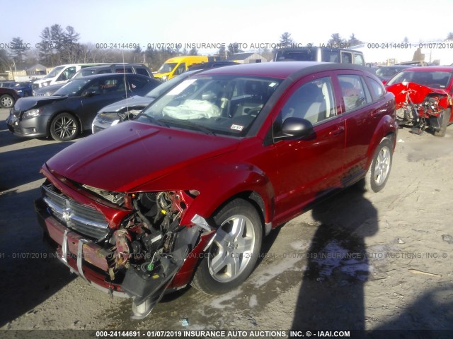 1B3HB48A99D136989 - 2009 DODGE CALIBER SXT RED photo 2