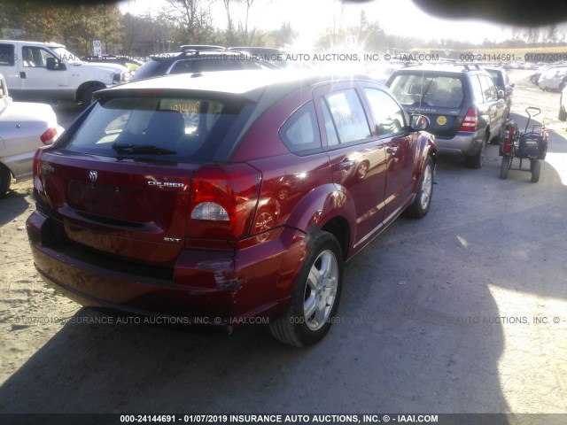 1B3HB48A99D136989 - 2009 DODGE CALIBER SXT RED photo 4