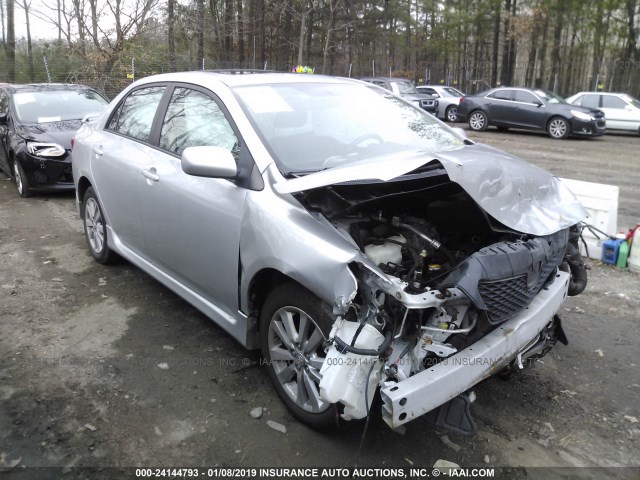 2T1BU40E39C131250 - 2009 TOYOTA COROLLA S/LE/XLE SILVER photo 1