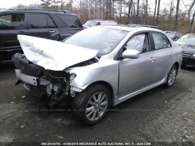 2T1BU40E39C131250 - 2009 TOYOTA COROLLA S/LE/XLE SILVER photo 2