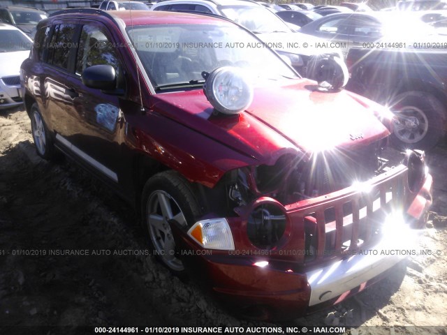 1J8FF57W97D106541 - 2007 JEEP COMPASS LIMITED RED photo 1