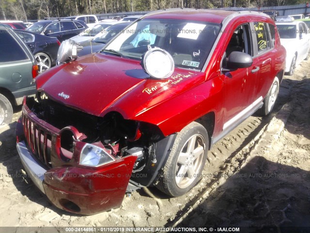 1J8FF57W97D106541 - 2007 JEEP COMPASS LIMITED RED photo 2