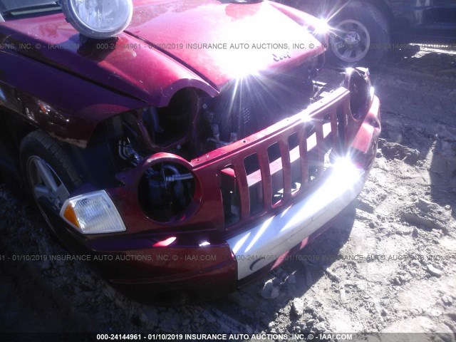 1J8FF57W97D106541 - 2007 JEEP COMPASS LIMITED RED photo 6