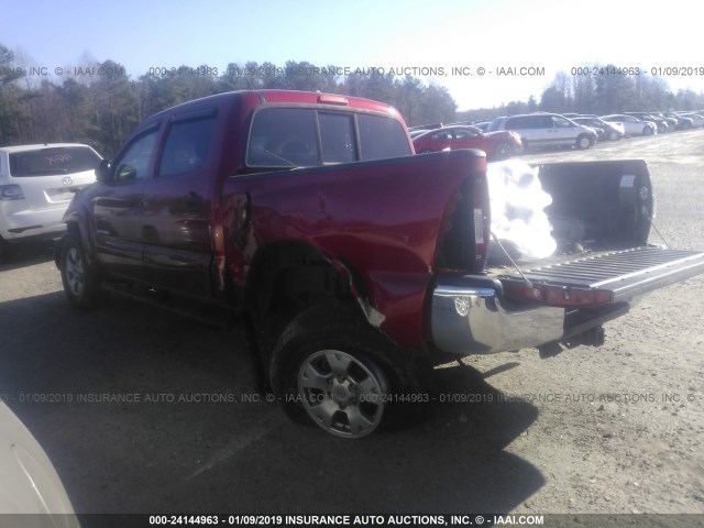 3TMJU4GN8BM121490 - 2011 TOYOTA TACOMA DOUBLE CAB PRERUNNER RED photo 3
