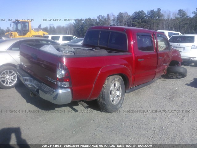 3TMJU4GN8BM121490 - 2011 TOYOTA TACOMA DOUBLE CAB PRERUNNER RED photo 4