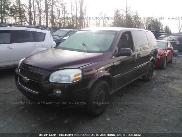 1GNDV23W98D122026 - 2008 CHEVROLET UPLANDER LS MAROON photo 2