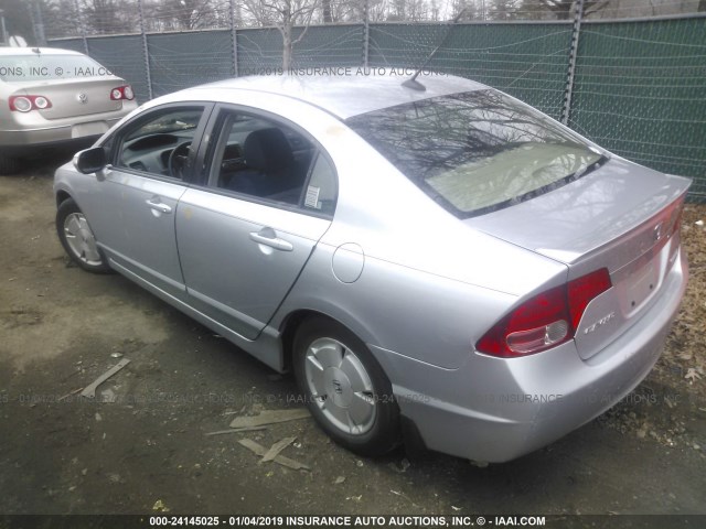 JHMFA36237S032441 - 2007 HONDA CIVIC HYBRID SILVER photo 3