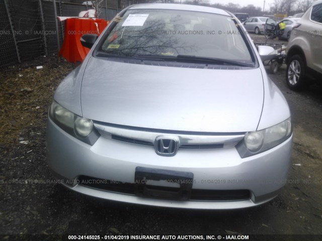 JHMFA36237S032441 - 2007 HONDA CIVIC HYBRID SILVER photo 6