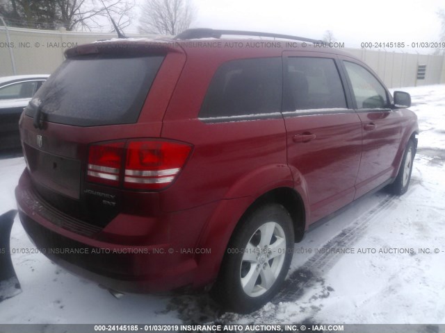 3D4PG5FV3AT138083 - 2010 DODGE JOURNEY SXT BURGUNDY photo 4