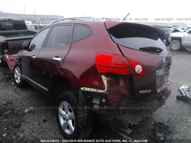 JN8AS5MT2DW035551 - 2013 NISSAN ROGUE S/SV RED photo 3