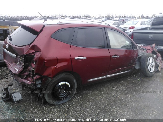 JN8AS5MT2DW035551 - 2013 NISSAN ROGUE S/SV RED photo 4