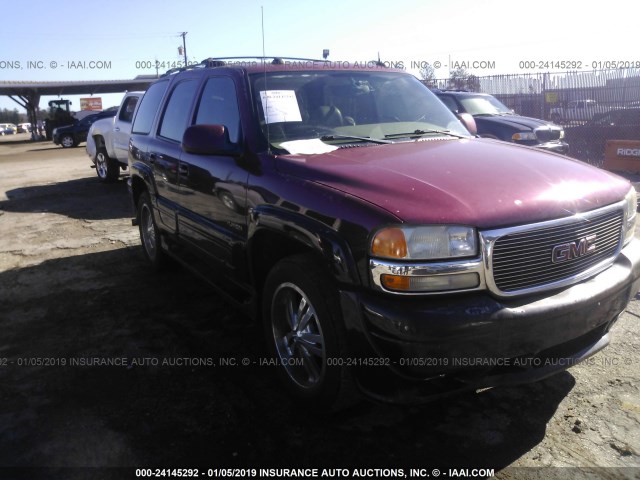 1GKEC13T25R237637 - 2005 GMC YUKON MAROON photo 1