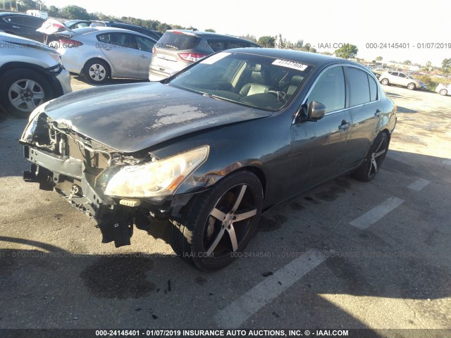 JN1CV6AP8AM402617 - 2010 INFINITI G37 SPORT GRAY photo 2