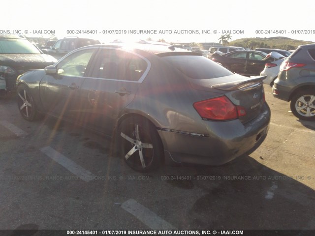 JN1CV6AP8AM402617 - 2010 INFINITI G37 SPORT GRAY photo 3