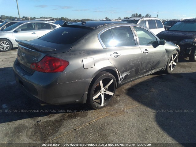 JN1CV6AP8AM402617 - 2010 INFINITI G37 SPORT GRAY photo 4