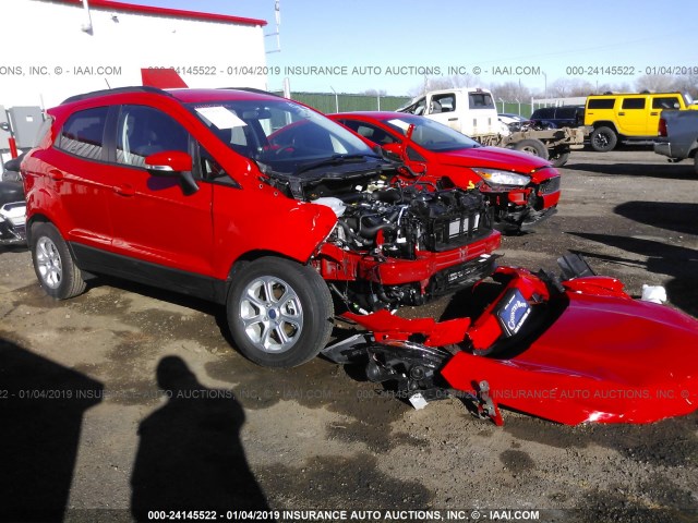 MAJ3P1TE1JC229105 - 2018 FORD ECOSPORT SE RED photo 1