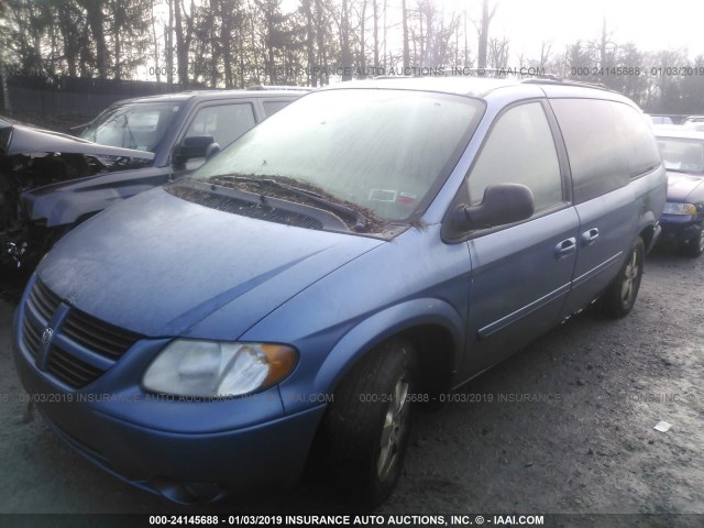 2D4GP44L37R295166 - 2007 DODGE GRAND CARAVAN SXT BLUE photo 2