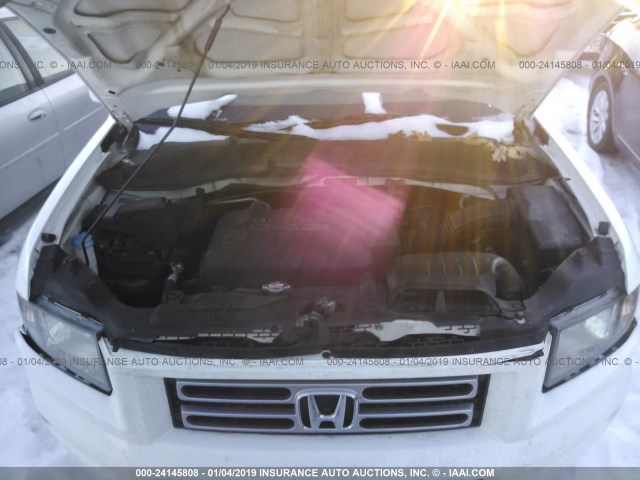 2HJYK16578H507650 - 2008 HONDA RIDGELINE RTL WHITE photo 10