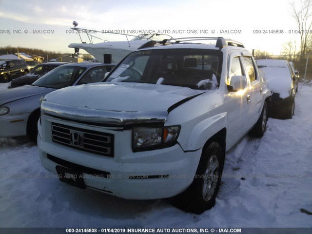 2HJYK16578H507650 - 2008 HONDA RIDGELINE RTL WHITE photo 2