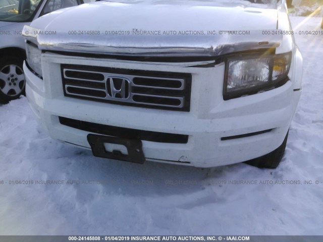 2HJYK16578H507650 - 2008 HONDA RIDGELINE RTL WHITE photo 6