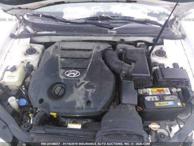 5NPEU46F99H573234 - 2009 HYUNDAI SONATA SE/LIMITED WHITE photo 10