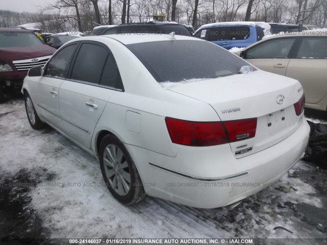 5NPEU46F99H573234 - 2009 HYUNDAI SONATA SE/LIMITED WHITE photo 3