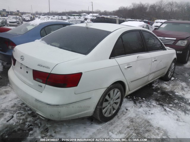 5NPEU46F99H573234 - 2009 HYUNDAI SONATA SE/LIMITED WHITE photo 4