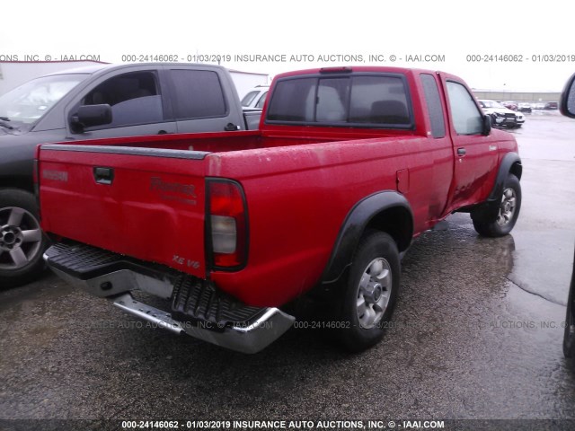 1N6ED26T9YC303633 - 2000 NISSAN FRONTIER KING CAB XE/KING CAB SE RED photo 4
