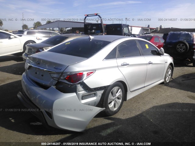 KMHEC4A45FA138735 - 2015 HYUNDAI SONATA HYBRID/LIMITED SILVER photo 4