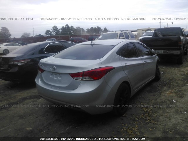 5NPDH4AE9DH445356 - 2013 HYUNDAI ELANTRA GLS/LIMITED SILVER photo 4