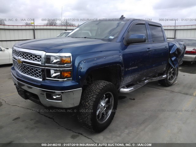 3GCUKREC9FG421514 - 2015 CHEVROLET SILVERADO K1500 LT BLUE photo 2