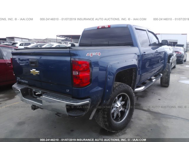 3GCUKREC9FG421514 - 2015 CHEVROLET SILVERADO K1500 LT BLUE photo 4