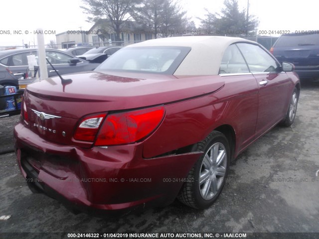 1C3BC6EV5AN205703 - 2010 CHRYSLER SEBRING LIMITED RED photo 4