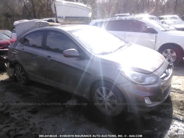 KMHCU4AE3CU271193 - 2012 HYUNDAI ACCENT GLS/GS/SE BROWN photo 1