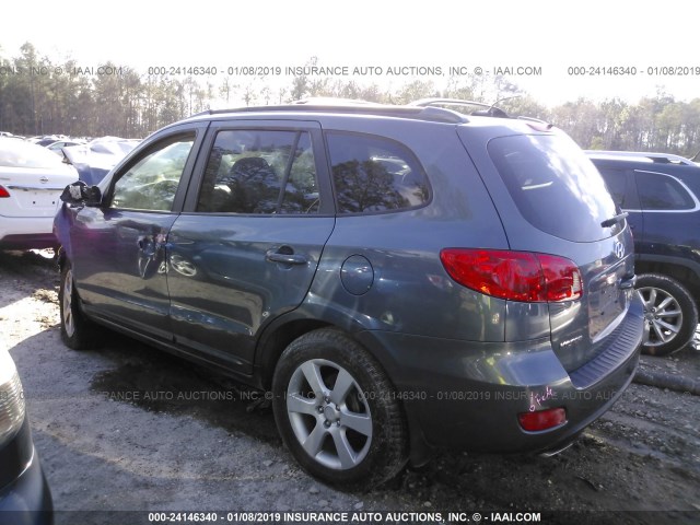 5NMSH13E87H106561 - 2007 HYUNDAI SANTA FE SE/LIMITED BLUE photo 3