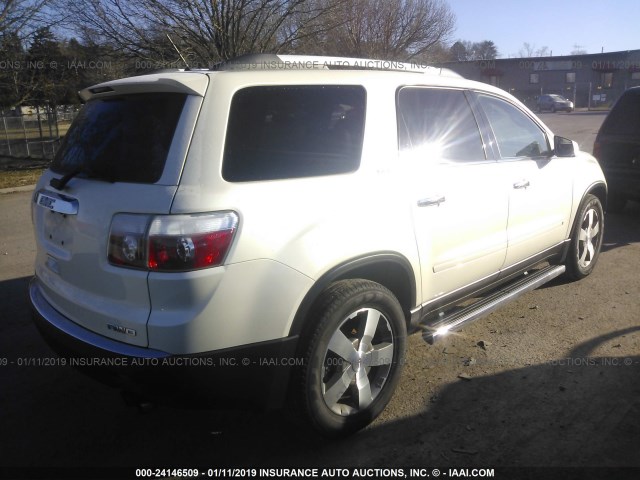 1GKLVMED7AJ178859 - 2010 GMC ACADIA SLT-1 WHITE photo 4