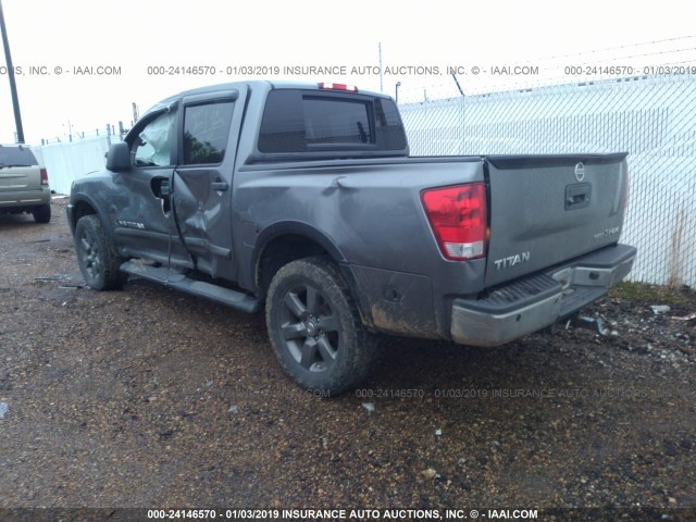 1N6BA0EC6FN500178 - 2015 NISSAN TITAN S/SV/SL/PRO-4X GRAY photo 3