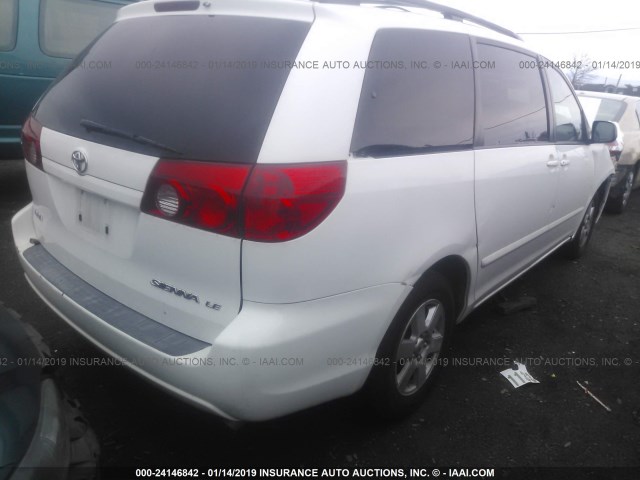 5TDZA23C26S565345 - 2006 TOYOTA SIENNA CE/LE WHITE photo 4