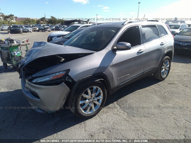 1C4PJLDS7FW553582 - 2015 JEEP CHEROKEE LIMITED GRAY photo 2