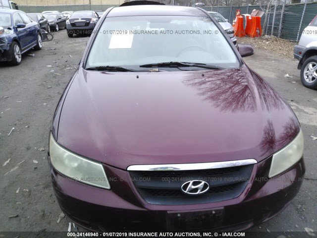 5NPEU46F97H192982 - 2007 HYUNDAI SONATA SE/LIMITED MAROON photo 6