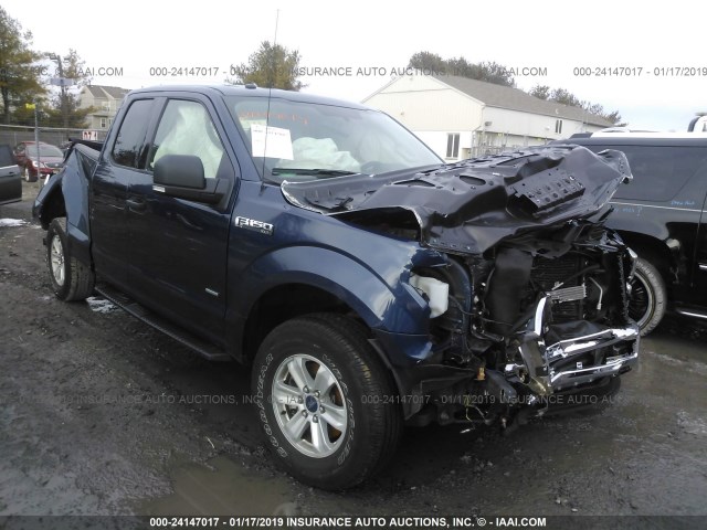 1FTEX1EP1GFD30380 - 2016 FORD F150 SUPER CAB BLUE photo 1